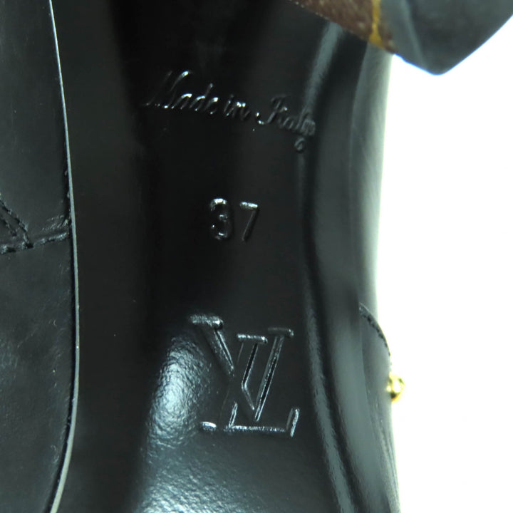 Excellent LOUIS VUITTON Ankle boots Monogram belt design leather Women 37