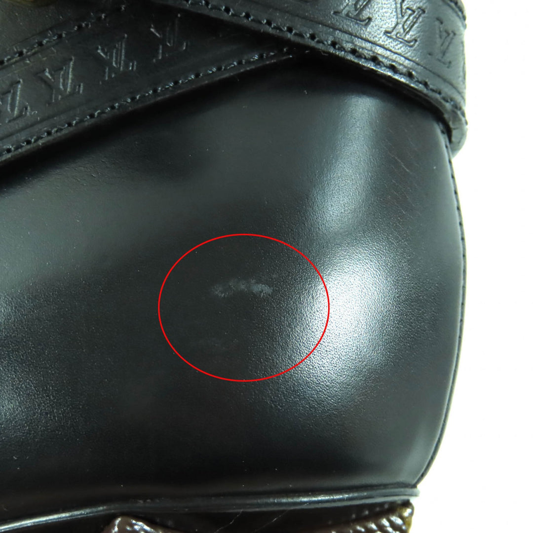 Excellent LOUIS VUITTON Ankle boots Monogram belt design leather Women 37