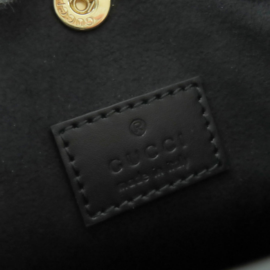 新品 GUCCI ショルダーバッグ GG スーパーミニバッグ 2way レザー ブラック レザー レディース