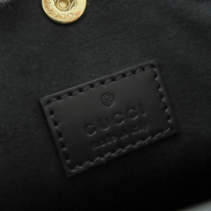 新品 GUCCI ショルダーバッグ GG スーパーミニバッグ 2way レザー ブラック レザー レディース