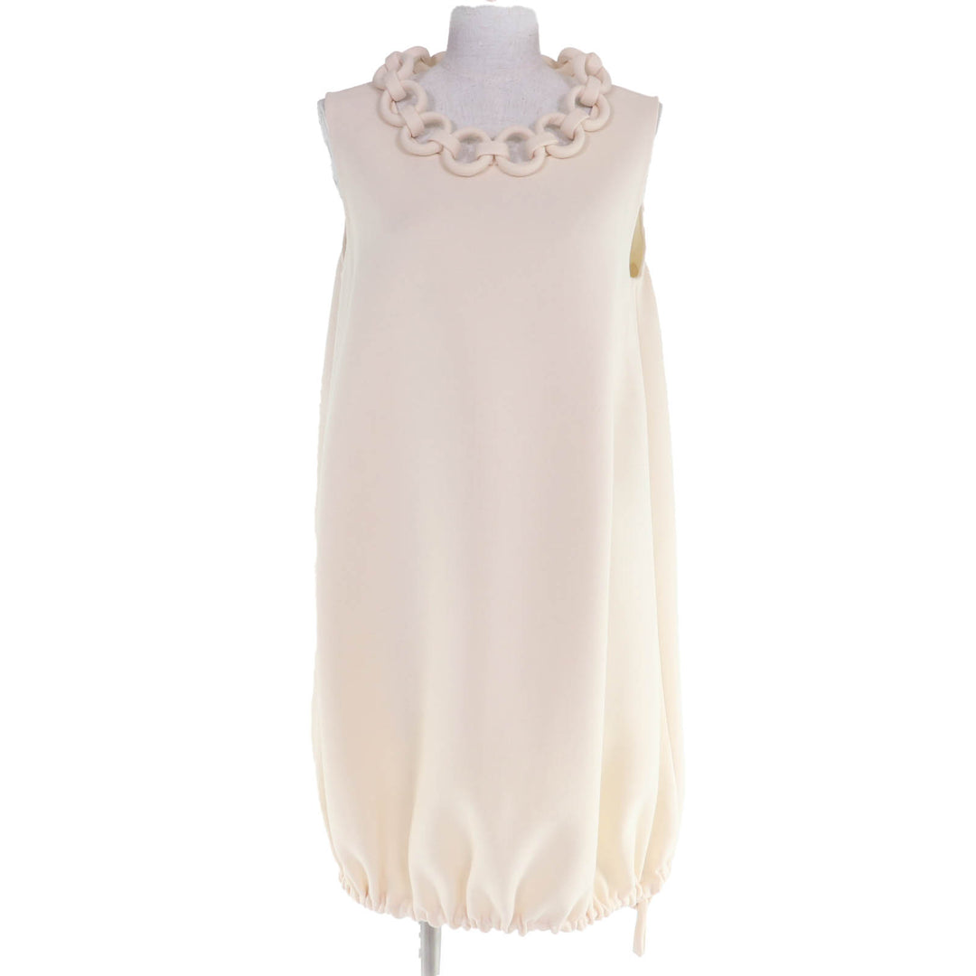 Excellent LOUIS VUITTON one piece sleeveless design Ivory wool Women 36