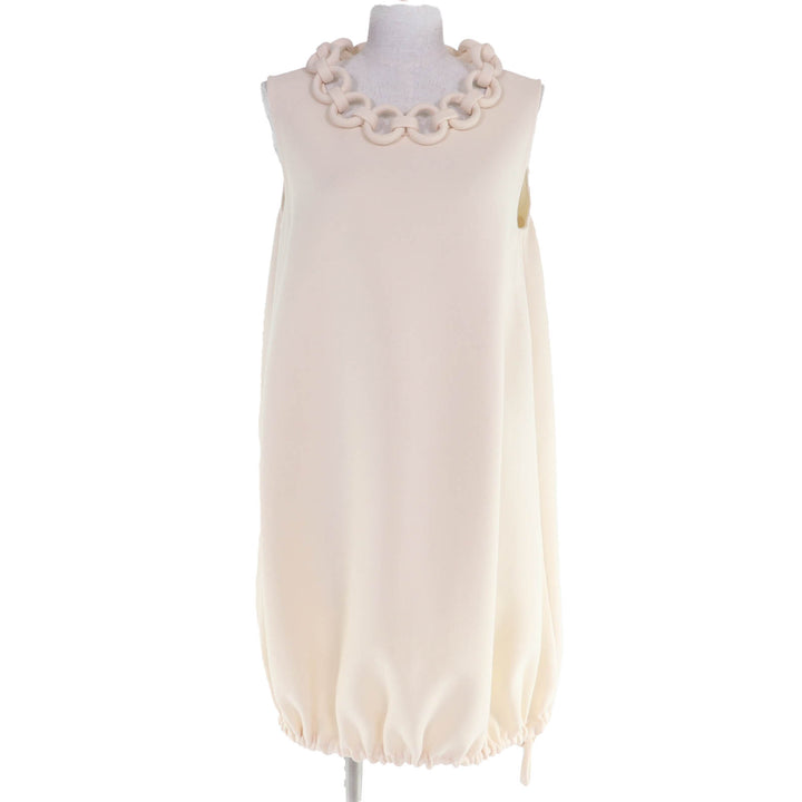 Excellent LOUIS VUITTON one piece sleeveless design Ivory wool Women 36
