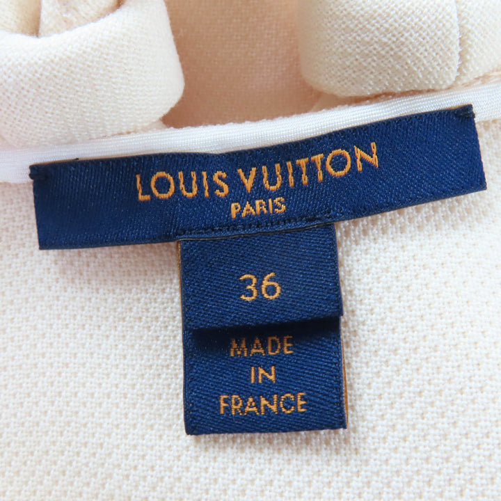 Excellent LOUIS VUITTON one piece sleeveless design Ivory wool Women 36