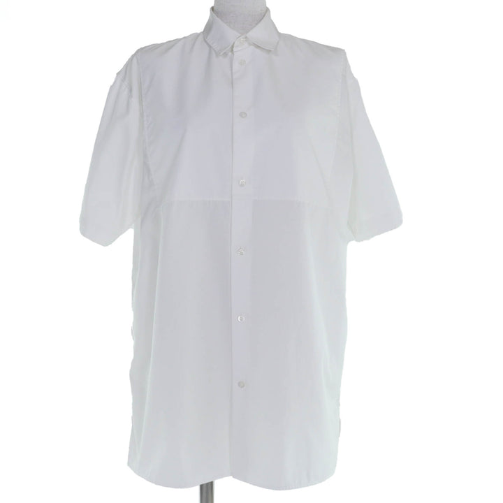 Great JIL SANDER Short sleeve shirt Logo embroidered white cotton 37 JSYM600505