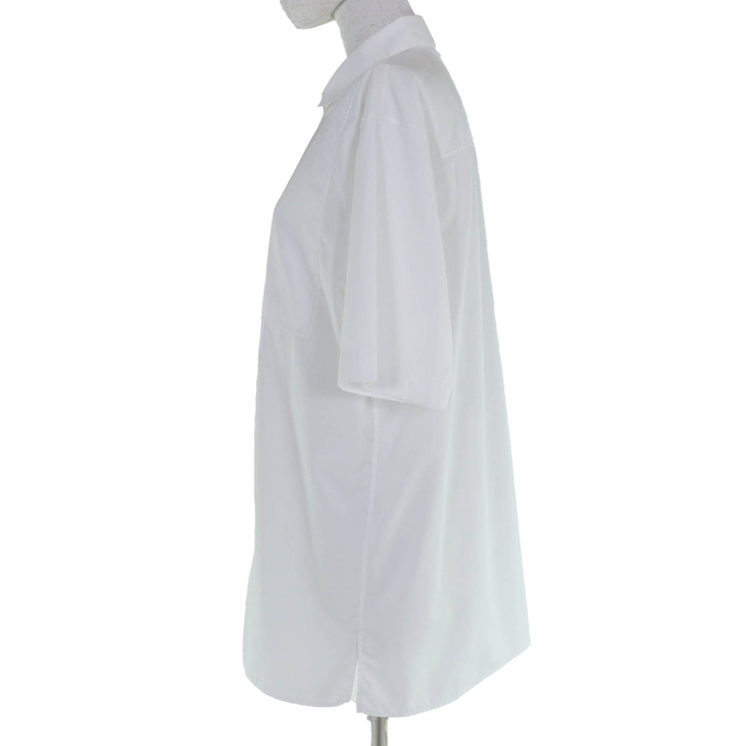 Great JIL SANDER Short sleeve shirt Logo embroidered white cotton 37 JSYM600505