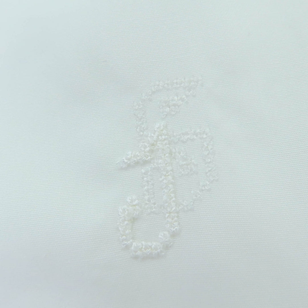素晴らしい JIL SANDER 半袖シャツ ロゴ刺繍 ホワイト コットン 37 JSYM600505