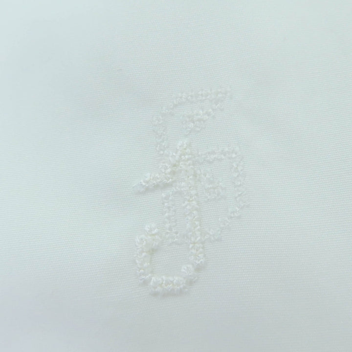素晴らしい JIL SANDER 半袖シャツ ロゴ刺繍 ホワイト コットン 37 JSYM600505