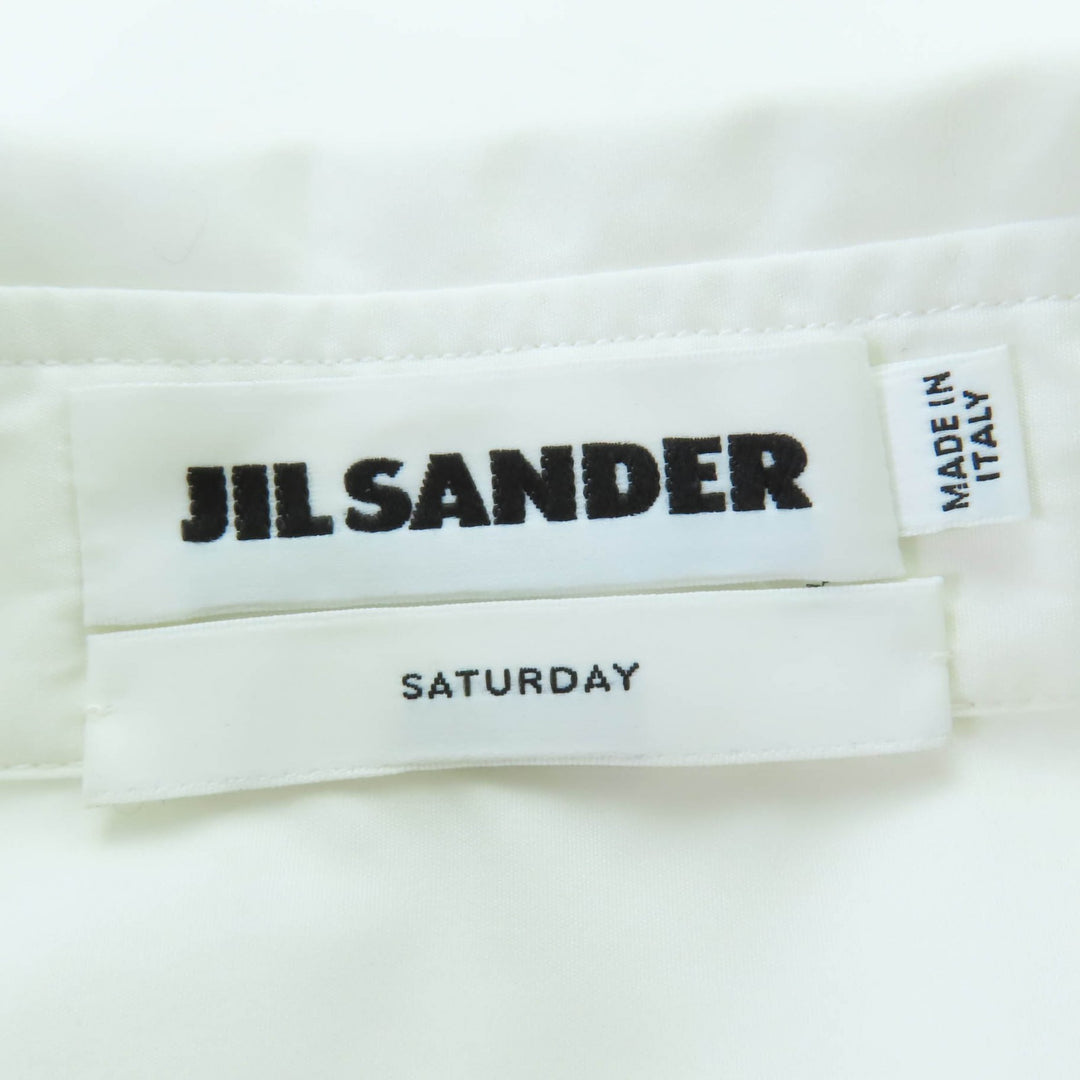 Great JIL SANDER Short sleeve shirt Logo embroidered white cotton 37 JSYM600505