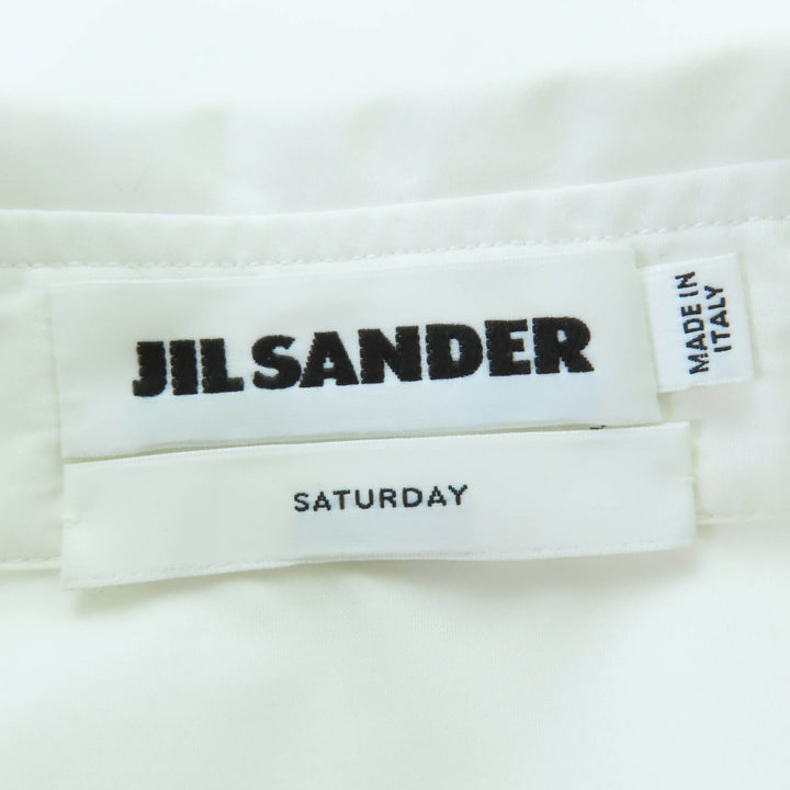 Great JIL SANDER Short sleeve shirt Logo embroidered white cotton 37 JSYM600505