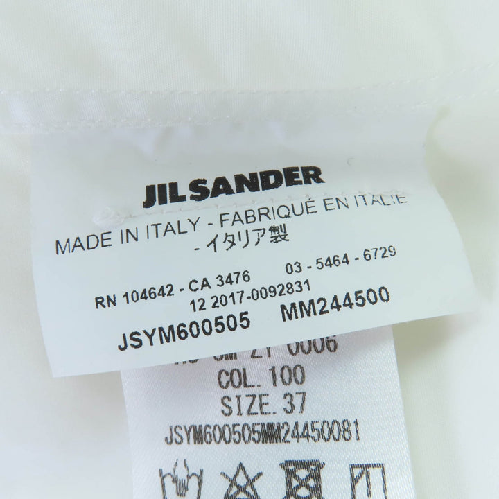 Great JIL SANDER Short sleeve shirt Logo embroidered white cotton 37 JSYM600505