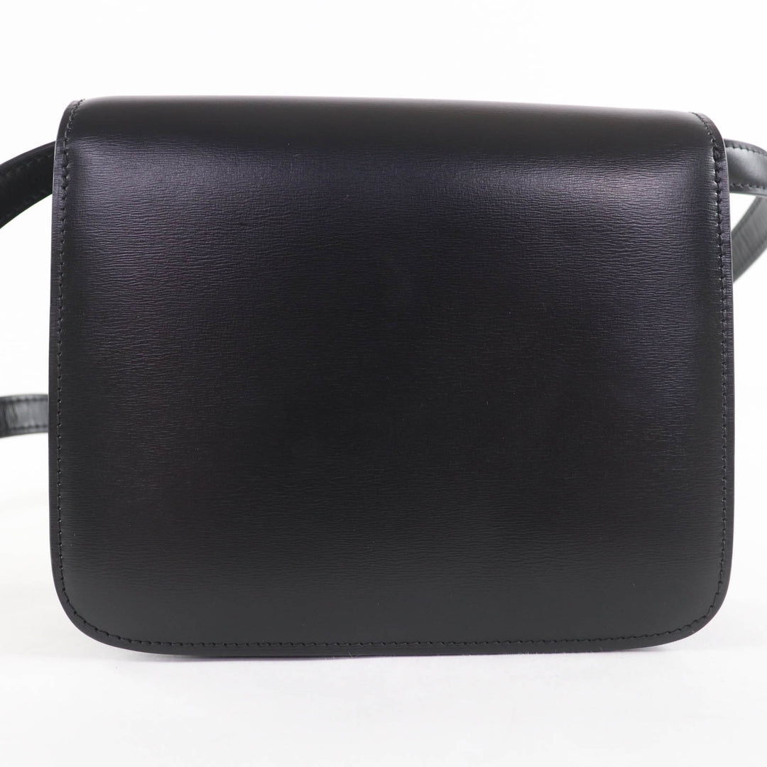 Great CELINE Shoulder Bag classic box teen black leather Women