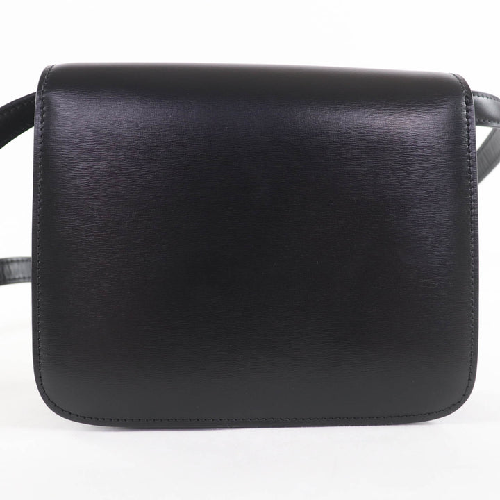 Great CELINE Shoulder Bag classic box teen black leather Women
