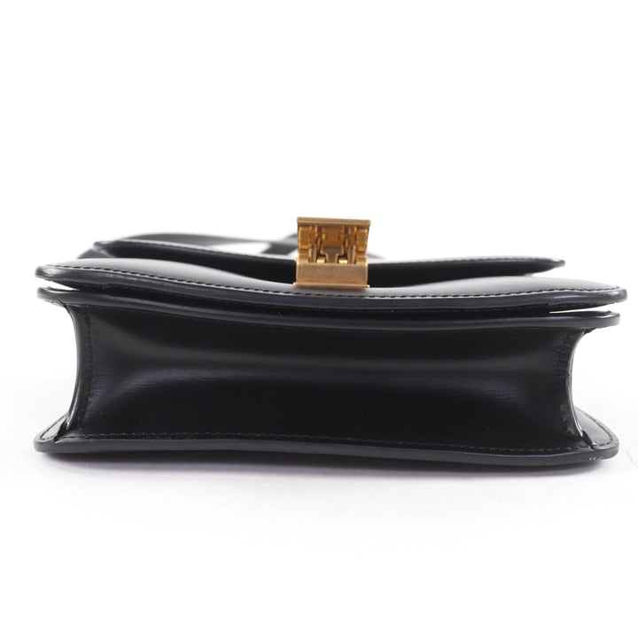 Great CELINE Shoulder Bag classic box teen black leather Women