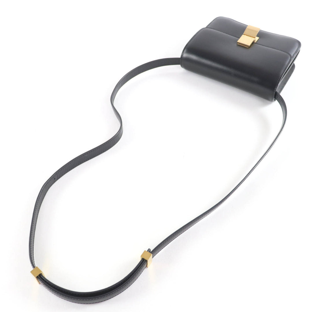 Great CELINE Shoulder Bag classic box teen black leather Women