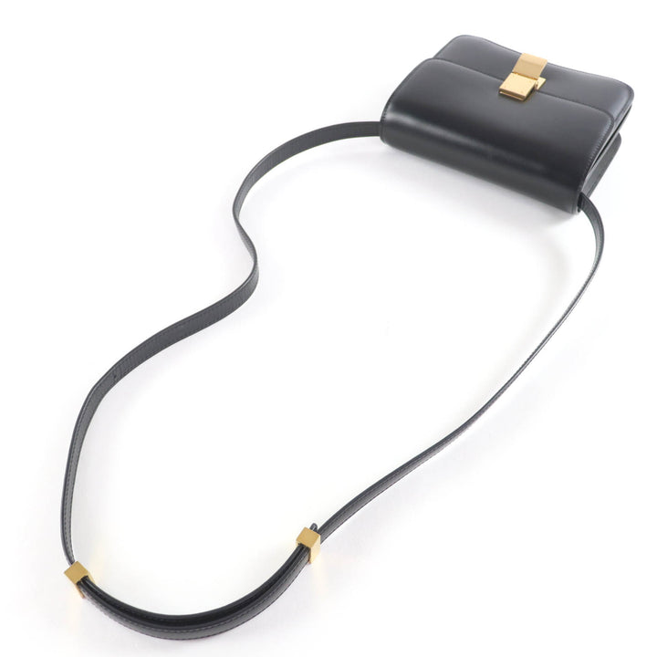 Great CELINE Shoulder Bag classic box teen black leather Women