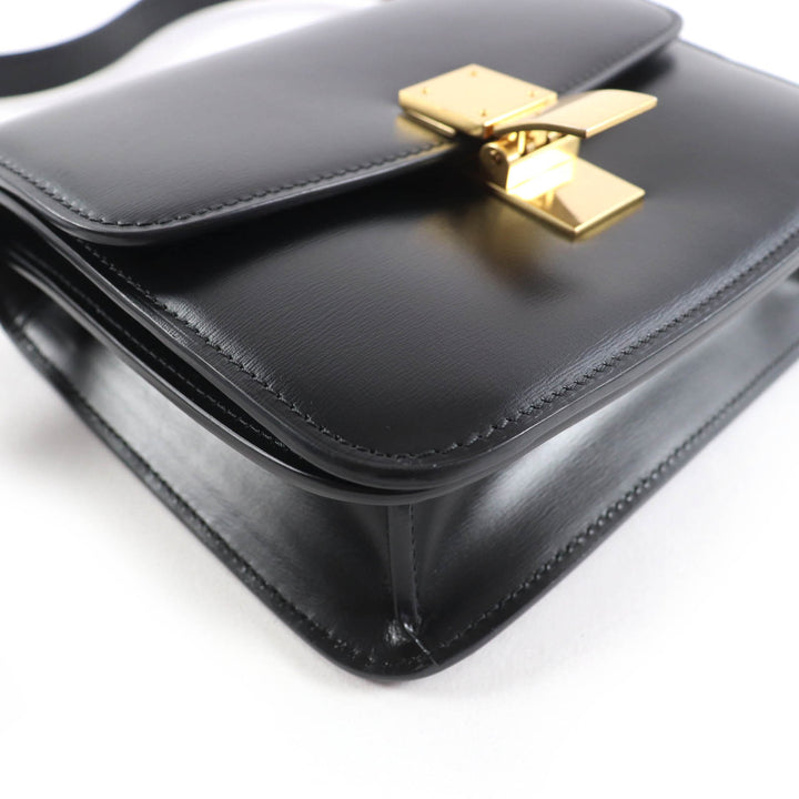 Great CELINE Shoulder Bag classic box teen black leather Women