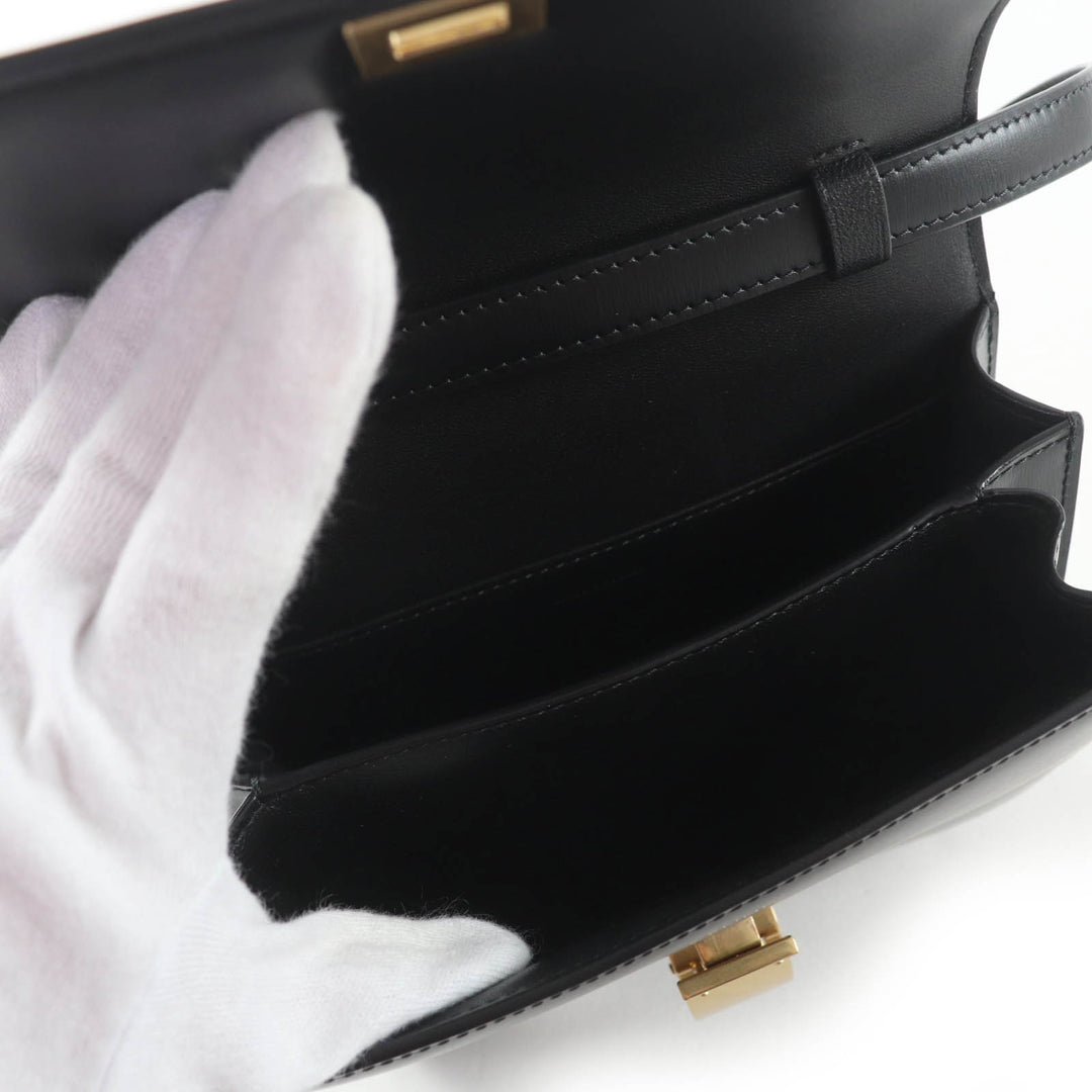 Great CELINE Shoulder Bag classic box teen black leather Women