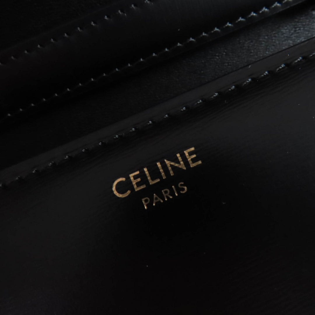 Great CELINE Shoulder Bag classic box teen black leather Women
