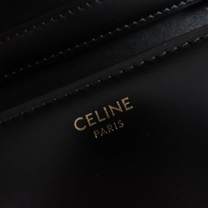 Great CELINE Shoulder Bag classic box teen black leather Women