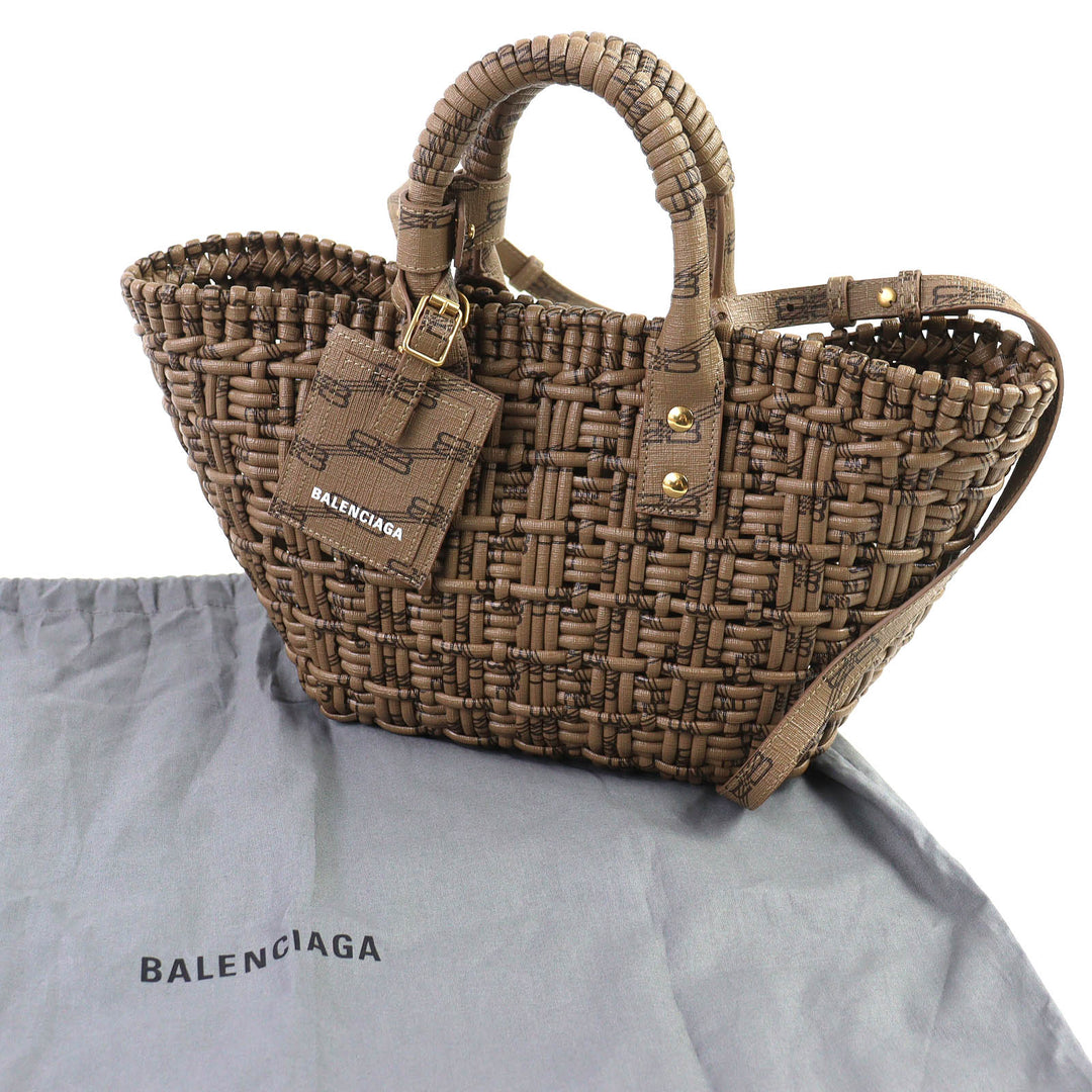 BALENCIAGA ショルダーバッグ ビストロバスケット XS 2WAY ハンドバッグ ブラウン 671342 美品