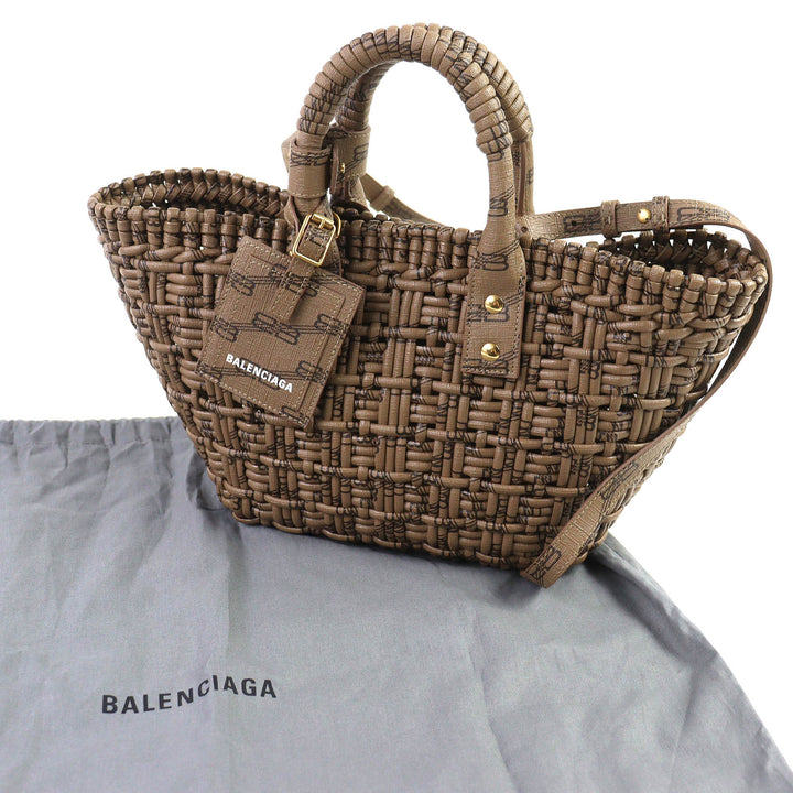 BALENCIAGA ショルダーバッグ ビストロバスケット XS 2WAY ハンドバッグ ブラウン 671342 美品