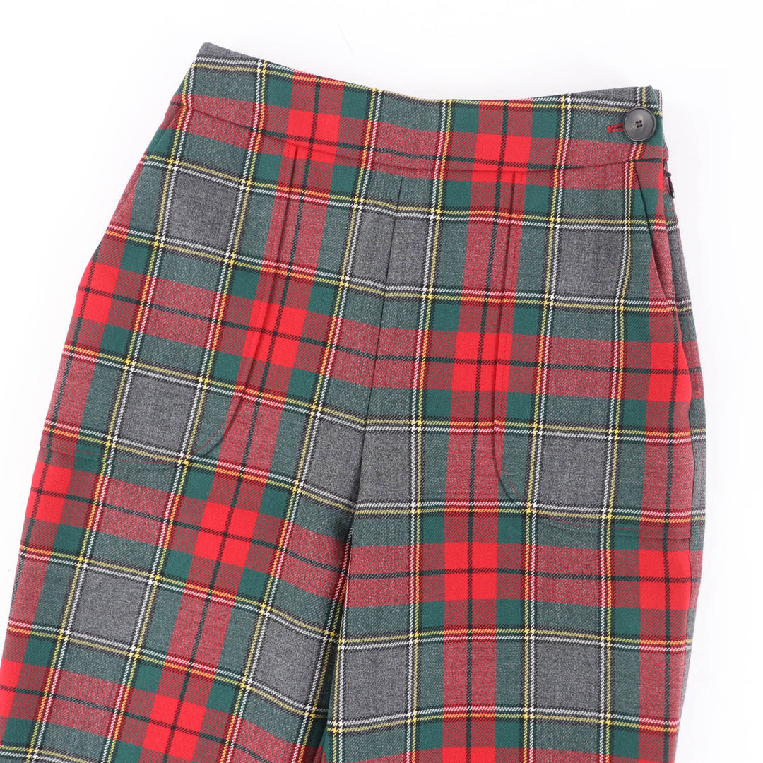 クリスチャン・ディオール パンツ チェック柄 ウール レディース 38 951P11A1210 美品
