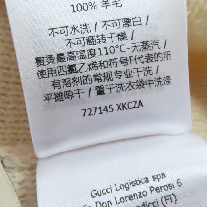 新品 GUCCI ニット ツートン ベルト付き 長袖 レッド アイボリー ウール レディース S 727145
