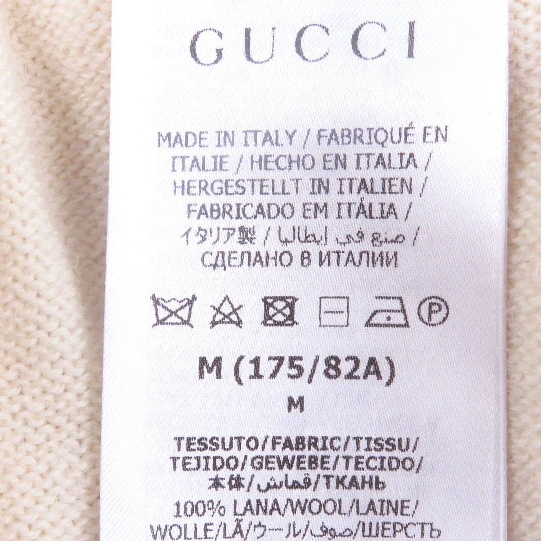 新品 GUCCI パンツ バイカラー ニット レッド アイボリー ウール メンズ M 724731