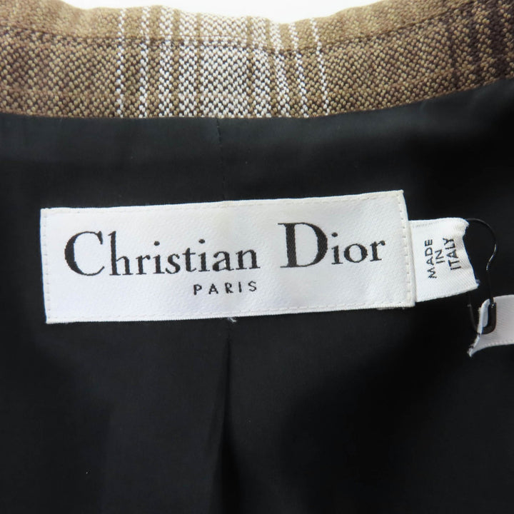 Pristine Christian Dior Jacket Check Pattern Double Breasted 38 051V05A1284