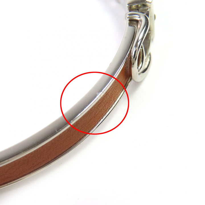 非常に良い HERMES バングル サンチュール ベルトモチーフ バングル ブレスレット ブラウン レディース