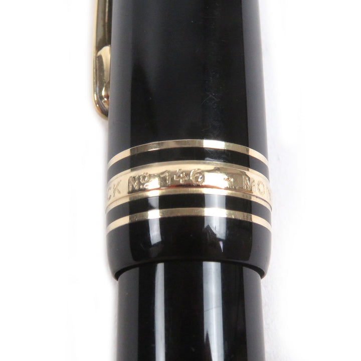 Very Good MONTBLANC fountain pen Meisterstück 146 Cap type Black Gold 14K mens