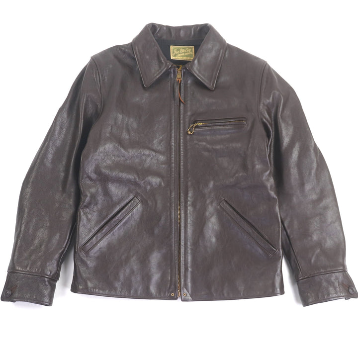 Great JOE McCOY Leather jacket 30s SPORT JACKET SINGLE Brown Horsehide mens 36