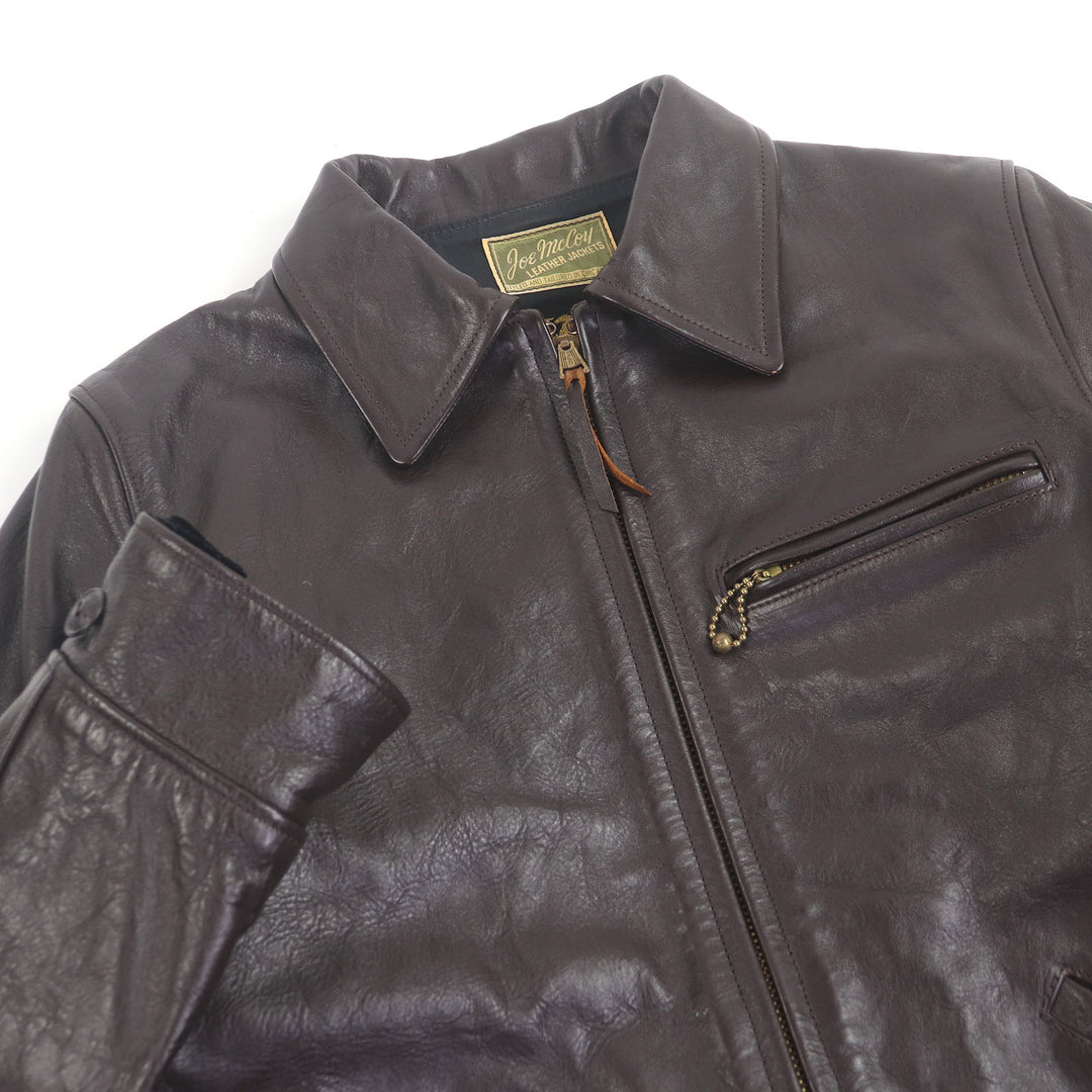 Great JOE McCOY Leather jacket 30s SPORT JACKET SINGLE Brown Horsehide mens 36