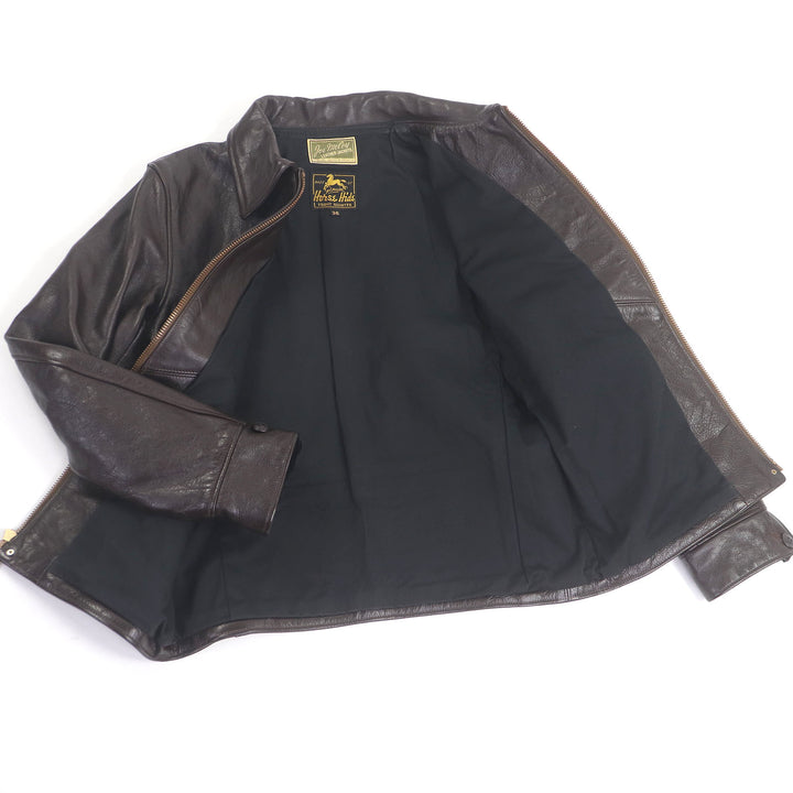 Great JOE McCOY Leather jacket 30s SPORT JACKET SINGLE Brown Horsehide mens 36