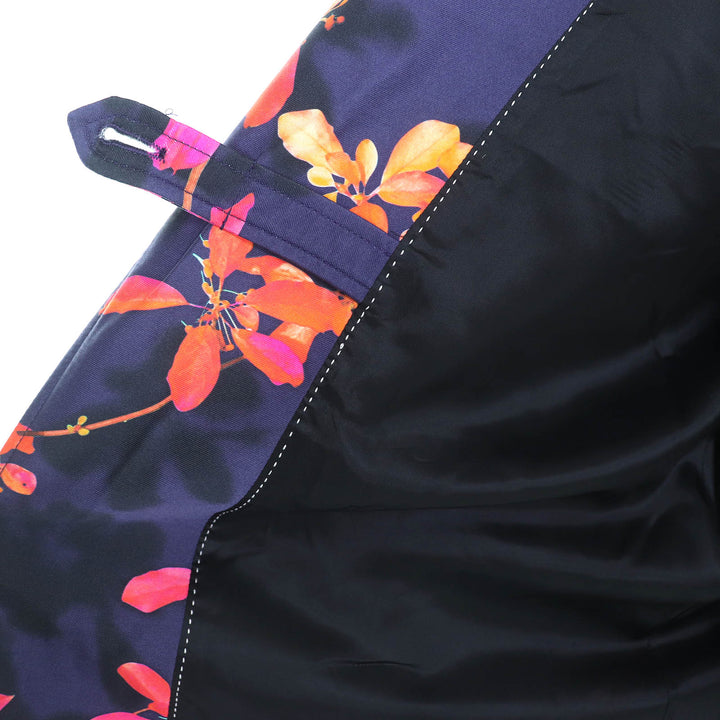 Excellent DRIES VAN NOTEN Floral Coat Floral print belted single coat worn 38