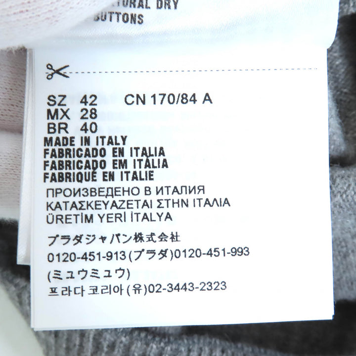 素晴らしいMIUMIUカーディガン ゴールドボタン Vネック 長袖ニット グレー カシミア 42