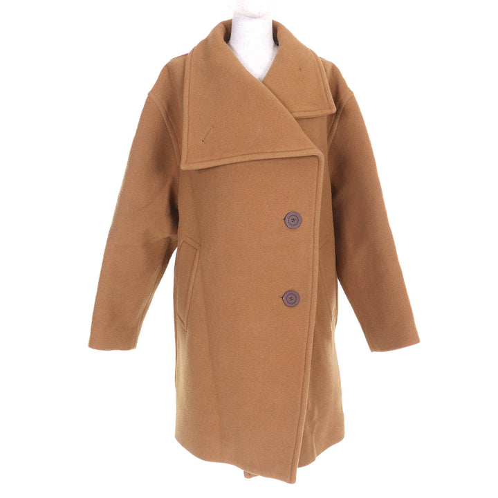 Great ACNE STUDIOS funnel neck coat Oversized fit Camel brown wool 34