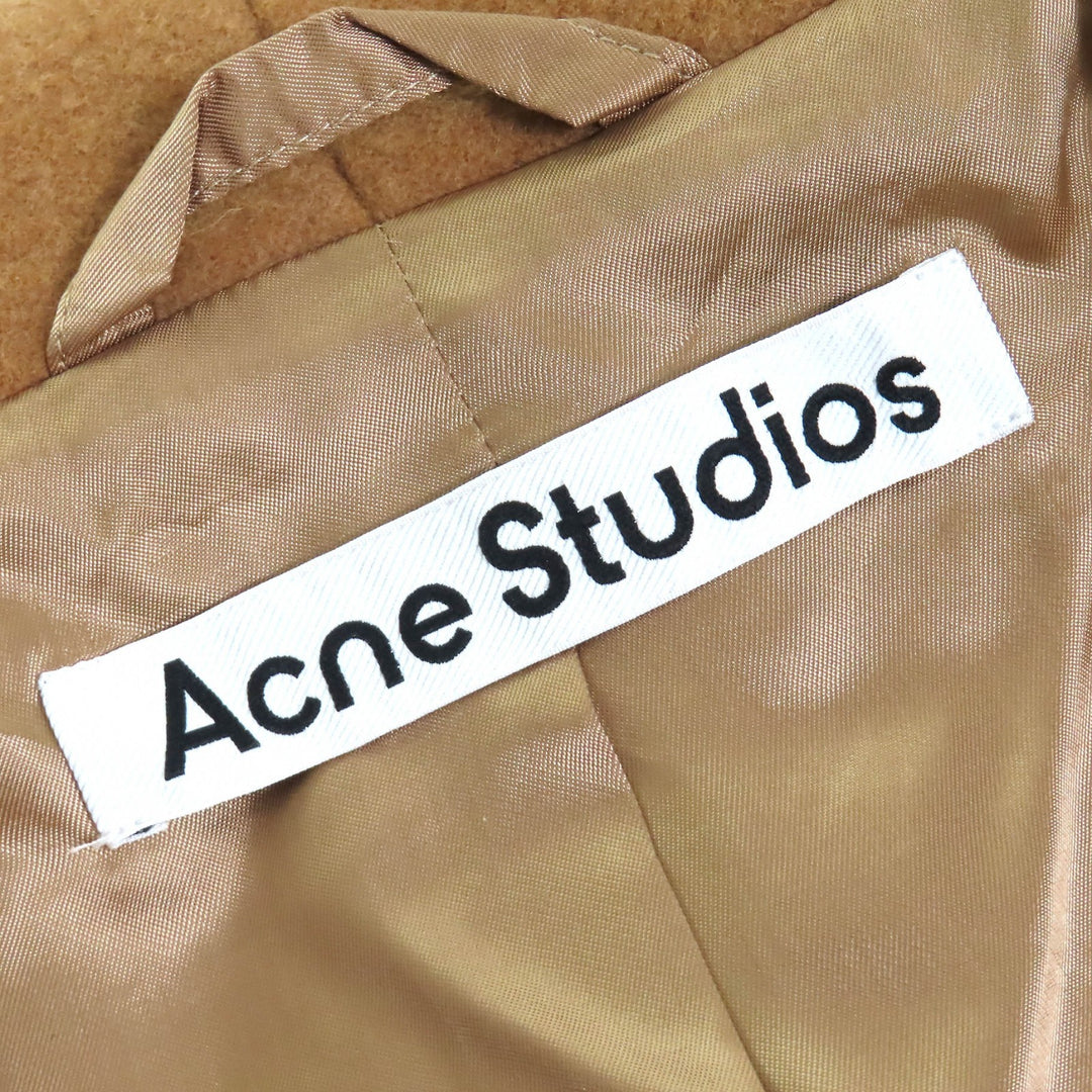 Great ACNE STUDIOS funnel neck coat Oversized fit Camel brown wool 34