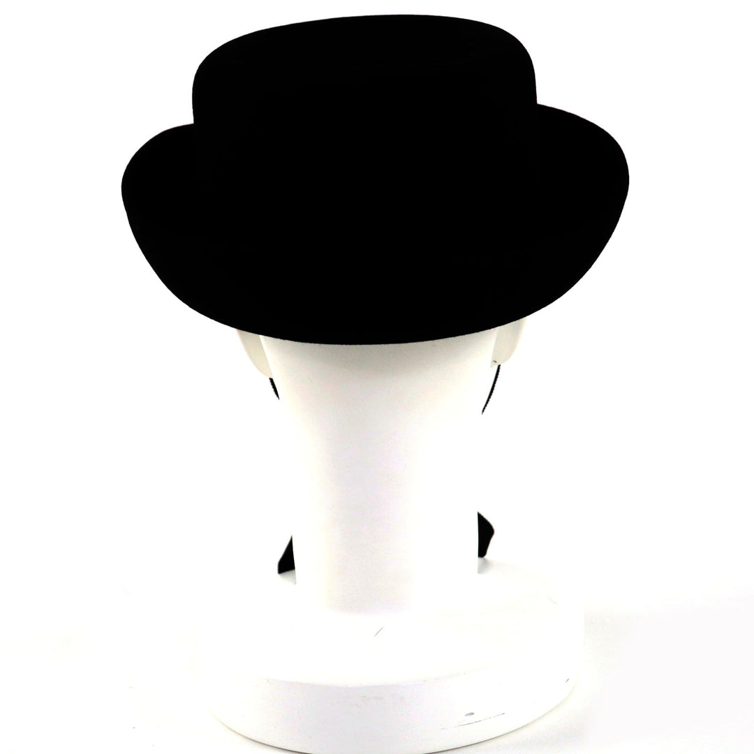 Excellent CHANEL hat black Rabbit hair Women M 20S