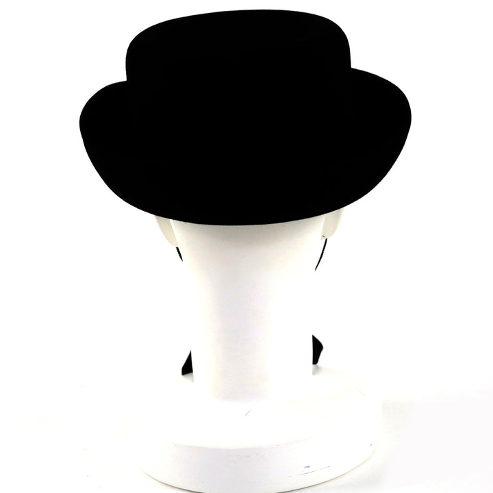 Excellent CHANEL hat black Rabbit hair Women M 20S