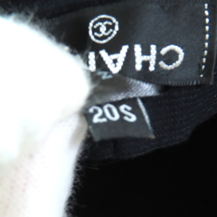 Excellent CHANEL hat black Rabbit hair Women M 20S