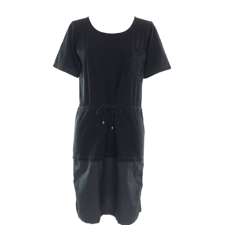 素晴らしいエルメスのワンピース、ブークレ・ダトラージュ、ブラックコットン、レディース34