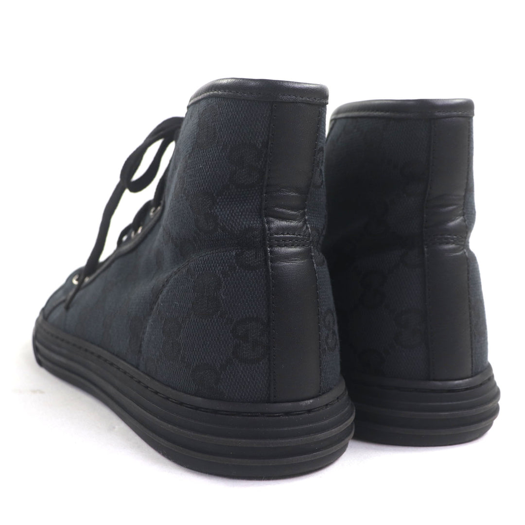 素晴らしい GUCCI ハイカットスニーカー ブラック キャンバス メンズ 6.5 426188
