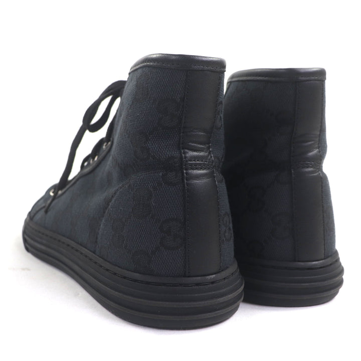 素晴らしい GUCCI ハイカットスニーカー ブラック キャンバス メンズ 6.5 426188
