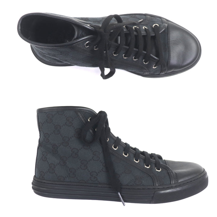 素晴らしい GUCCI ハイカットスニーカー ブラック キャンバス メンズ 6.5 426188