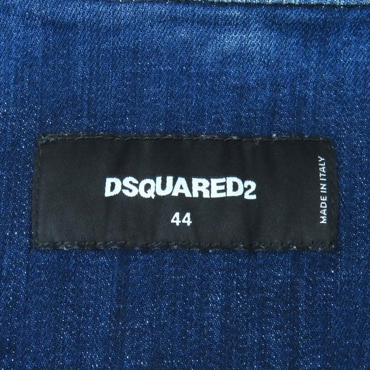 Discounted Great DSQUARED2 Denim Jacket CLASSIC JEAN JACKET Distressed Paint 44 S74AM0914