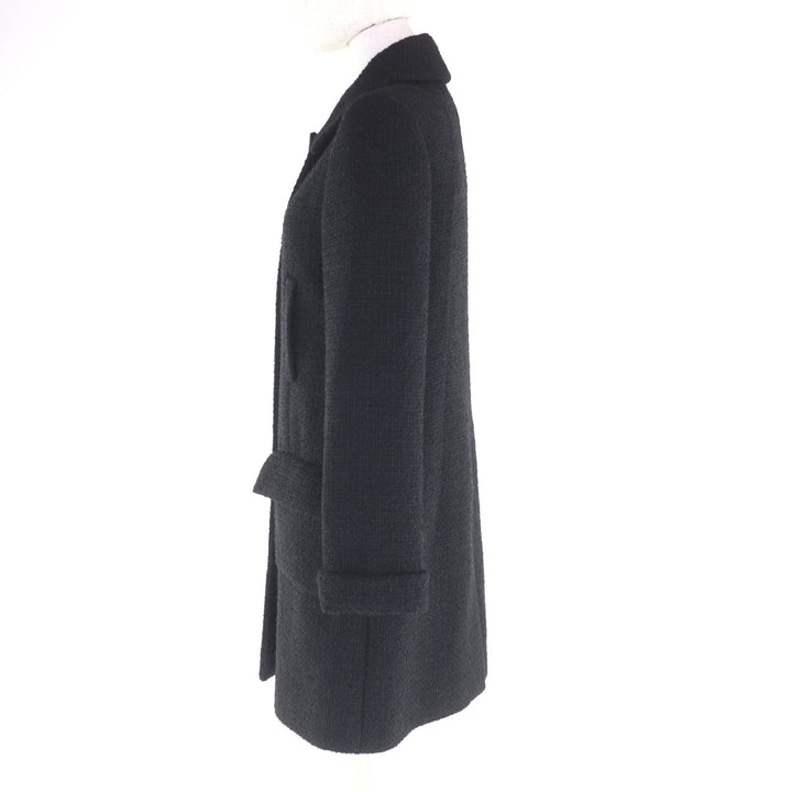 Excellent CHANEL coat black wool Women 36 P62079