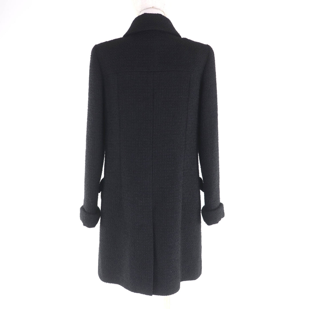 Excellent CHANEL coat black wool Women 36 P62079