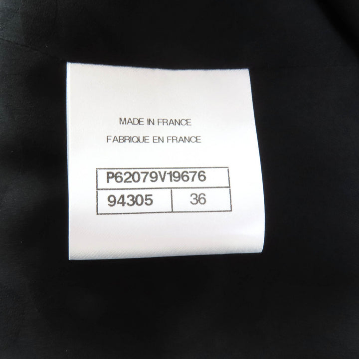 Excellent CHANEL coat black wool Women 36 P62079