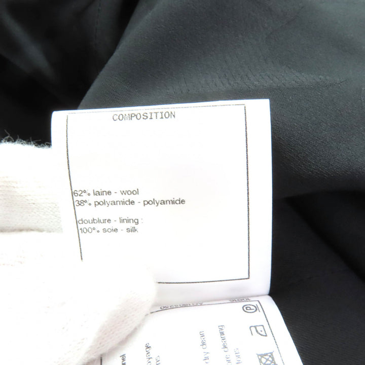 Excellent CHANEL coat black wool Women 36 P62079